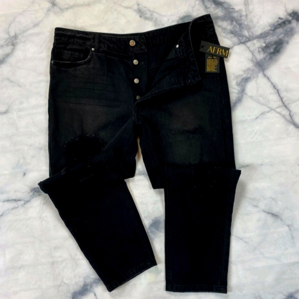 NWT AFRM Cyrus Super High Rise Crop Jean . Size 25 Womens